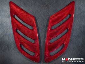 Alfa Romeo Stelvio Hood Air Vent Trim Kit - Quadrifoglio - Carbon Fiber - Red Candy